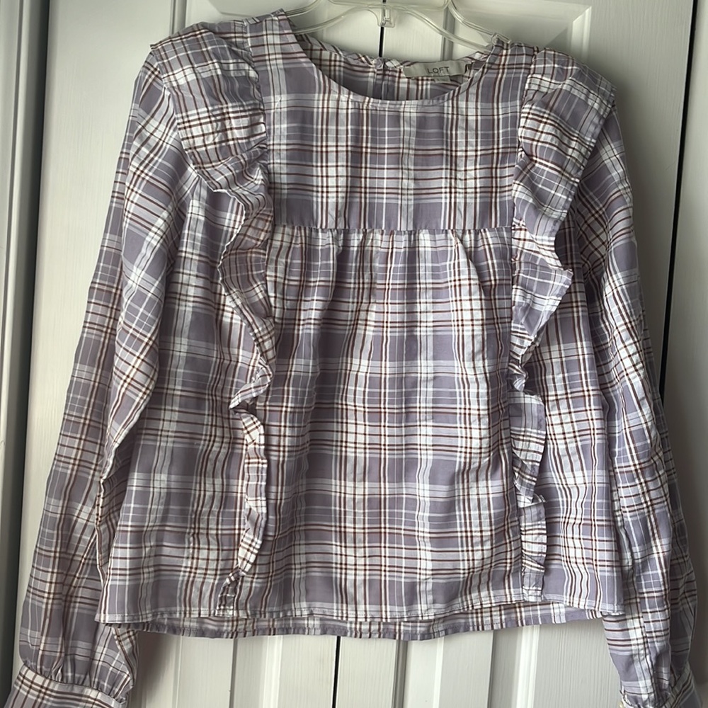Loft Ruffled Peasant Top - Picture 6 of 6